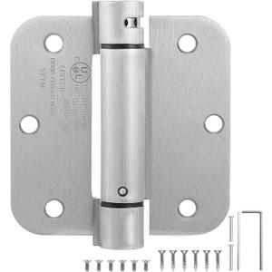 2 Pack | Self Closing Door Hinges 3.53.5, HBL' Automatic Door Closer Hinges with 5/8" Radius Corners, Adjustable Spring Door Hinge for Home, Garage & Basement Doors.