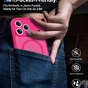3 x Magnetic Shockproof for iPhone 17 Pro Max Case,Upgraded[Camera Protection][Compatible with Magsafe][Non-Slip][Mil-Grade Protection] Translucent Matte Phone Case for iPhone 17 Pro Max,Hot Pink