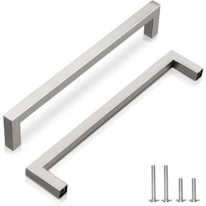 224mm (8-4/5") Brushed Nickel Stainless Steel Cabinet Hardware 10 Pack Durable Drawer Pulls & Dresser Handles for Kitchen, Bathroom, Cabinets