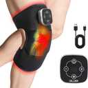 Red Light Therapy & Vibration Knee Massage - 660nm&850nm Red Light Therapy Heated Device for Knee, Grey