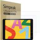 Simpeak 2 Pieces Screen Protector Compatible with iPad 10.2 (2021/2020/2019 Model, 9th/8th/7th Generation), Tablet HD Tempered Glass Premium Complet [No Bubble][Anti-fingerprint]