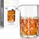 LIGHTEN LIFE Cocktail Mixing Glass, 20 oz Crystal Mixing Glass Beaker, Old Fashioned Bar Stirring Glass - Extra Thick Weighted Base Ultra for Martini, Manhattan