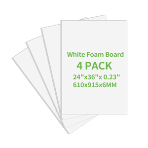 TFCaryi 4 Pack Foam Board 24"x36", 0.23 Inch Thickness Poster Board, Double-Sided Acid-Free Foam Core Board, Large Lightweight Polystyrene Board for Painting, Display, Craft & School Projects, White