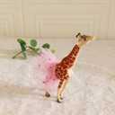 Giraffe Cake Topper With Tutu, Realistic Girl Giraffe Figurines With Tutu Dress Cake Topper For Safari Jungle Theme Party Cake Decorations (Giraffe in dress)