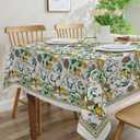 2 x Spring Tablecloth 60x84 Inch Rectangle - Lemon Hummingbird Spring Decorations for Home - French Country Farmhouse Floral Table Cloth Rectangle for Party, Home