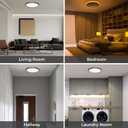 Matane Flush Mount Ceiling Light Fixture with Remote Control, Nightlight 8.7 Inch 18W 3000K-6500K Adjustable, Led Low Profile Ceiling Lights for Bedroom, Living Room,Dining Room, Kitchen, Round Black