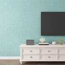 Decotalk Textured Wallpaper Peel and Stick Green Textured Wallpaper Removable Green Grasscloth Vinyl Stick and Peel 17.7"x200" Teal Grass Cloth Contact Paper for Bedroom Grasscloth Wall Paper