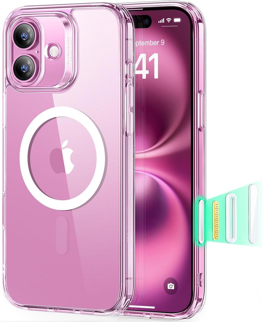 ESR for iPhone 16 Case, Camera Control, Compatible with MagSafe, Shockproof Military-Grade Protection, Magnetic Phone Case for iPhone 16, Classic Hybrid Case (HaloLock), Clear
