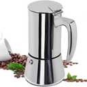 12 Cup Thickened Moka Pot 304 Stainless Steel 600ml Italian Espresso Coffee Maker Stovetop CoffeeMakers Mocha Pot Percolator for Induction Stove Classic Cafe Makers Portable for Easy Brewing