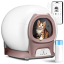 Self Cleaning Litter Box for Multiple Cats | Automatic Cat Litter Box with Auto Safety Sensors | Covered Odor Control with App Control WiFi Pink