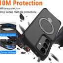 Privacy Case for Samsung Galaxy S25 /S24,360 Rotated Magnetic Ring Stand Phone Case with Privacy Screen Protector & Camera Cover,[Compatible with Magsafe] Shockproof Samsung S 25/S 24 Cover,Desert