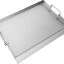 Stainless Steel Griddle Plate for Charcoal/Gas Grill, Flat Top Griddle with Even Heating for BBQ, Camping, Tailgating and Parties, 17" x 13" Silver