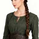L'VOW Brown Leather Corset Belt Women Renaissance Belt Medieval Viking Belt Wide Cinch Belt (Brown, L)