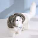 2 x Funny Dog Cat Cosplay Wig, Headwear Apparel Toy, Pet Costumes, Cat Dress up for Halloween, Christmas, Parties, Festivals, Dog Wigs for Small Medium and Large Dogs (Dark Grey)