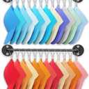 2 Pack Metal Organizer for Baseball Caps with 12 Large Clips, Wall-mounted Hat Rack Holds up to 24 Hats, Hats Hanger Holder for Closet Wall Storage, Fits All Caps Display-Black