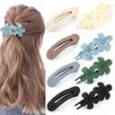 ProSuites 8 PCS Flat Hair Clips, 2 Styles French Claw Clips for Women Girls Thin Hair (Multi-colored)