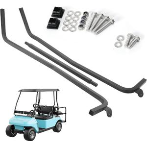 10L0L Golf Cart Front Roof Strut Brackets for Club Car DS 2000-up with Steel Screw Bushings Repair Kit, Heavy Duty Strut Support Reinforcement Repair