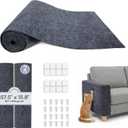 157.5" x 15.8" Cat Scratch Furniteure Protector, Trimmable Self-Adhesive Couch Protector from Cat Claws, Cat Scratching Mat Carpet, DIY Cat Scratch Pads Replacement, 2 Pack (Dark Grey)