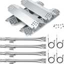 Hisencn 304 Stainless Steel Grill Replacement Parts for Nexgrill 720-0830H, 720-0888, 720-0888N, Grill Burner, Heat Plates, Grill Igniter Kit Replacement for Home Depot Nexgrill 4 Burner Parts