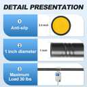 Black Shower Curtain Rod 31 to 80 Inch,1 Inch Diameter Adjustable Spring Tension Stainless Steel Telescoping Rod,Easy Install,No Rust