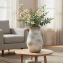Grey Rustic Ceramic Vase, 11 Inch