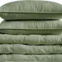 Boho Sage Green Quilt Twin Size Bedding Sets with Pillow Sham, Bohemian Lightweight Soft Bedspread Coverlet, Farmhouse Floral Vintage Thin Comforter Bed Cover All Season, 2 Pieces, 68x90 inches