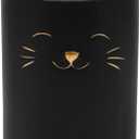 Isaac Jacobs Black Ceramic Cat Makeup Brush Holder, Multi-Purpose Cup Organizer. Bathroom, Kitchen, Bedroom, Office Dcor (Single Cup, Matte Black)