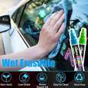 Window Chalk Markers for Cars Glass Washable, 10 Colors Jumbo Liquid Chalk Marker Pens with 10mm 3 in 1 Nib Wide Tips, Big Chalkboard Markers Car Window Paint Pens for Auto, Bistro, Mirror, Poster