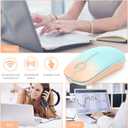 VssoPlor Wireless Mouse, 2.4G Slim Portable Computer Mice with Nano Receiver for Notebook, PC, Laptop, Computer (Orange to Green)
