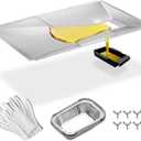 Adjustable Grease Tray with Catch Pan for 3/4/5/6 Burner Gas Grills, Universal Drip Pan fits Nexgrill, Charbroil, Dyna Glo, Kenmore, BHG, Expert, Grill Replacement Parts for More Gas Grill