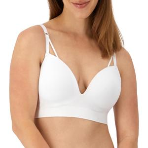 Maidenform Women's M Wireless Bra, Seamless Foam Bra, Wireless Bra with Sweetheart Neckline (Large, White)