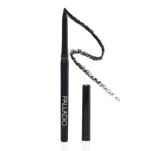 Palladio Retractable Waterproof Eyeliner, Richly Pigmented Color and Creamy, Slip Twist Up Pencil Eye Liner, Smudge Proof Long Lasting Application, All Day Wear, No Sharpener Required, Pure Black (1 Count (Pack of 1))
