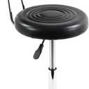 FURWOO Black PU Leather Swivel Salon Chair Mini Barber Shop Stool with Backrest for Manicure, Tattoo, and Office Use