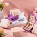 Batiyeer 50 Pcs Small Jewelry Travel Case Bulk Mini Jewelry Organizer Wedding Bridesmaid Proposal Return Mothers Day Present(White Pink Purple)