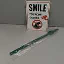 SmartSign 'Smile You're On Camera' Yard Sign with No Dog Poop Symbol - 7" x 10" Sign with Sturdy Stake, 40 mil Aluminum Sign, 21-inch Tall Sign/Stake Kit, Green/Black/White, USA-Made
