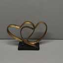 Wedding Anniversary Couples Gift - Two Hearts and Cross Iron Sculpture, Heart Decoration Gift for Her and Him, 1st to 50th or 60th Anniversary, Includes Present Box and Poem Card