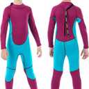 Kids Full Wetsuit Toddler Boys Girls and Youth 2.5mm 3mm Neoprene Child Wet Suit Back Zipper Thermal Swimsuits for Diving Surfing Swimming Water Sprot (X-Large, 2.5mm Purple with Blue)