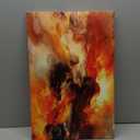 Abstract Wall Art Orange Flow Landscape Pictures Abstract Modern Artwork wall Decor Stretched Canvas Wooden Framed for Bedroom Home Office Dining Room Decoration 16''Hx24''W / 40x60cm