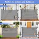 Retractable Dog Gate with Cat Door 55" Wide Retractable Pet Gate with Cat Door Mesh Dog Gate Retractable Baby Gates for Doorway Retractable Puppy Gate for The House Retractable Outdoor Gate for Deck