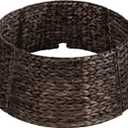 MIXUMON Handmade Water Hyacinth Christmas Tree Collar 24"  Rustic Basketweave Tree Base Cover, Eco-Friendly Skirt Alternative with Cord Cut-Out (Black)