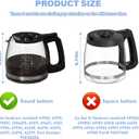 12 Cup Coffee Maker Carafe Replacement Pot Compatible with Hamilton Beach Flexbrew Models: 49902, 49915, 49905C, CM4309, 49317, 49467, 49611, 49904, 49934, 46230, 46290, 46293, Part Number: 990136800
