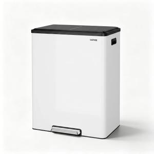 10.5 Gal Dual Compartment Stainless Steel Kitchen Trash Can with Lid, 20L+20L Recycling Garbage Bin, Soft Close Foot Pedal Trash Bin with 2 Removable Inner Buckets, Fingerprint Resistant for Home Offi | 20L+20L Recycling Garbage Bin, Soft Close Foot Pedal Trash Bin with 2 Removable Inner Bucket, Fingerprint Resistant for Home