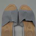 mysoft Women's Comfortable Slide Sandals Air Cushion Knit Slip On Wedge Lightweight Walking Sandals Platform Summer Shoes (6 Wide, Grey)