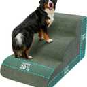 Large Dogs Stairs for Bed, Extra Wide Pet Step for Couch or Chair, 100lbs Load Capacity, 3-Step Stable & Sturdy Cat & Dog Ramp for Puppy Small Medium Senior Dog Essentials, Washable Cover, Green