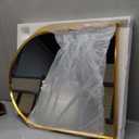 Arched Bathroom Mirror, Wall Mounted Mirror Gold Arch Mirror Aluminum Alloy Frame Bathroom Mirror Living Room, Bedroom, Bathroom and Entryway 20"x16"