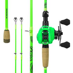 KastKing Zephyr Dual-tip Casting Combo, Right-Hand, 6'6" ML&M Rod, Green