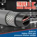 YAMATIC True 3/8" ID Pressure Washer Hose 50 FT, 4200 PSI, 250F Hot Water, Steel Braided Non-Marking Gray Rubber Hose, 360 Swivel 3/8" Quick Connect with M22 Adapters for Gas Power Washers