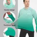 Men's UPF 50+ Sun Protection Hoodie Shirt Long Sleeve SPF Fishing Outdoor UV Hiking Lightweight Shirts (Blue, S)