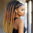 Long Marley Hair Ponytail Drawstring 18inch Synthetic Braid Hair Afro Kinky Ponytail Black Brown Marley Twist Braiding Hair Pony Jamaican Twist Hair Ponytail Extension for Women, 5 piece