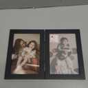 decorUhome Double 4x6 Picture Frame Vertical, Engineered Wood Bifold Photo Frame with Plexiglass for Tabletop Display, 4x6, Black